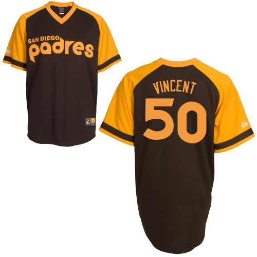 Nick Vincent #50 mlb Jersey-San Diego Padres Women's Authentic Cooperstown Baseball Jersey